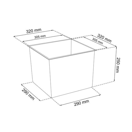 Prosperplast Bloempot - Betonstijl - 32,5 x 32,5 x 61 cm - Grijs - 49L