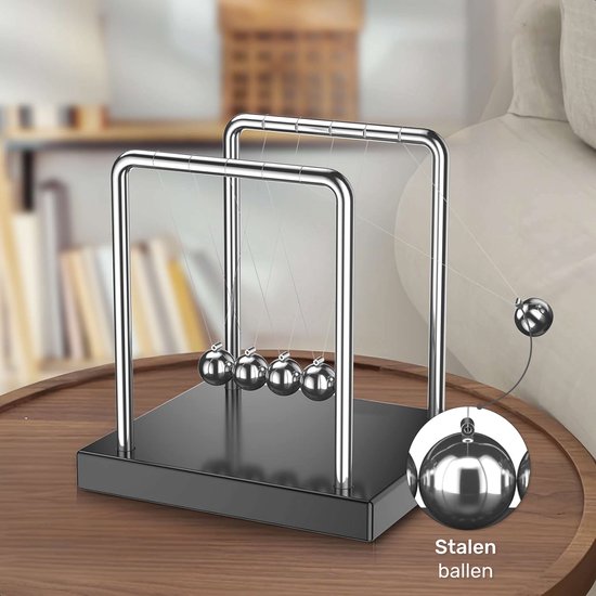 Newton cradle XL - Hoogwaardige Newton Pendel - Pendulum - Ballen - Kantoor - Decoratie - Natuurkunde - Accessoires - Bureau