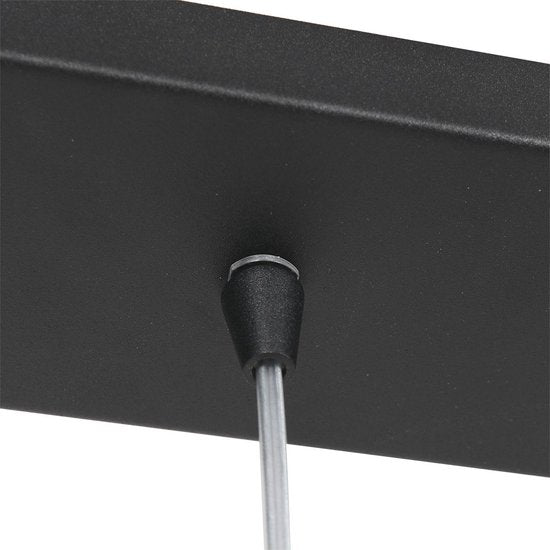 Hanglamp Tallerken 2654ZW Zwart - Modern, Hoogte Verstelbaar, Materiaal: Glas en Metaal, Binnen, Steinhauer