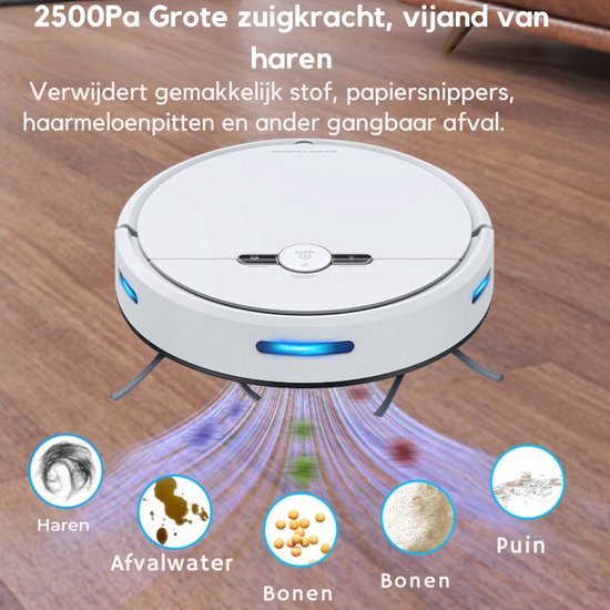 Livista Robotstofzuiger met Dweilfunctie - Slimme navigatie - Automatisch oplaadstation - Dweilrobot - Robotstofzuiger huisdieren - Inclusief app & afstandsbediening