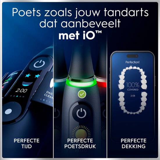 Oral-B iO 6 Elektrische Tandenborstel Dubbelpak - Zwart en Roze - 3 Opzetborstels - Premium Reisetui
