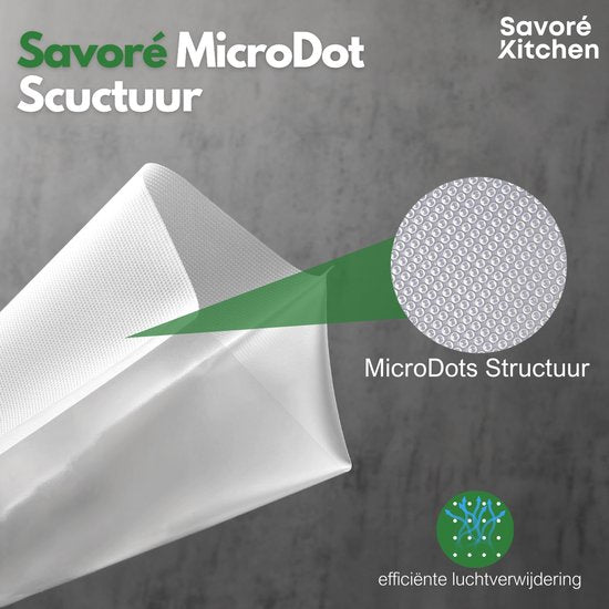 Savoré Kitchen Vacuumzakken Voedsel - Meerdere maten - 150 stuks - Vacumeerzakken - Vacuum en sous vide zakken - BPA vrij