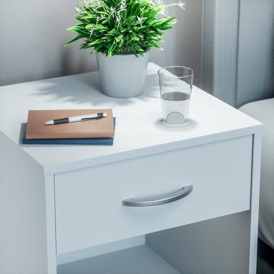 Casaria Nachtkastje Set van 2 - Lade 50x40x35cm - Wit