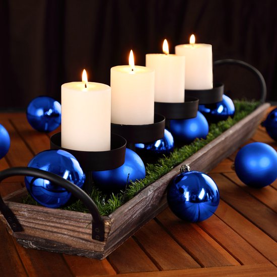 Casaria Kunststof Kerstballen 54er Set - Mat Glanzend Ø 3 4 6 cm Blauw
