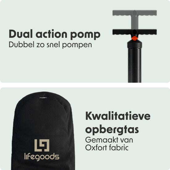 LifeGoods PaddlePro SUP Board - Opblaasbaar Paddle Board - Complete Set - Max. 150KG - 320x81cm - Tropical Blauw