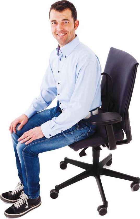 Lifetime Ergonomische Ruggensteun 39x39 cm Zwart – Optimale Ondersteuning voor Rug en Ondersteuning tijdens Lang Zitten