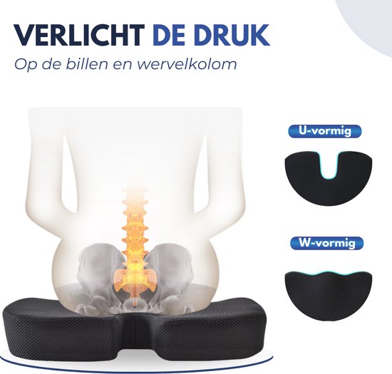 Softsie Zitkussen Orthopedisch en Ergonomisch - Stuitkussen - Zitkussens - Wigkussen - Auto - Zit Kussen