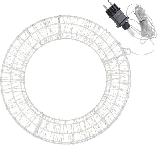 Arti Casa LED Kerstkrans 38cm - Kerstversiering voor Binnen en Buiten - Met 480 LED's en Timer - Kerstdecoratie voor Deur of Muur - Kerstkrans Met Verlichting - 220-240V