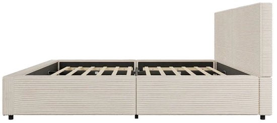 Gestoffeerd Bed Salerno - Corduroy - 180x200cm - Beige
