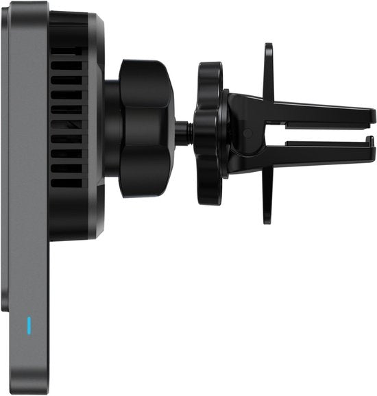 Verbatim – Charge 'n' Drive Magnetische Draadloze Auto Oplader – CND-03 – 15 W Qi Snel Laden – Voorzien Van Ice-Cooling Systeem En RGB Verlichting En 360 Graden Draaifunctie – Voor Dashboard En Ventilatierooster – Zwart Metaal En Kunststof