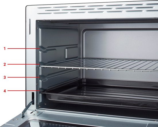 Tomado TEO6000B - Vrijstaande oven - 60 Liter - 2000 Watt - Hetelucht - 4 insteekniveau's - Zwart