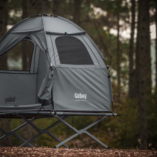 SoBuy OGS32-II-HG Opblaasbare Camping Tent - Grijze Textiel 193x161cm