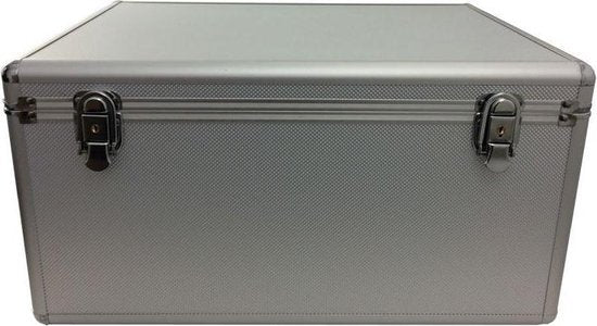 Vinyl koffer - LP single koffer voor 200 singels zilver aluminium