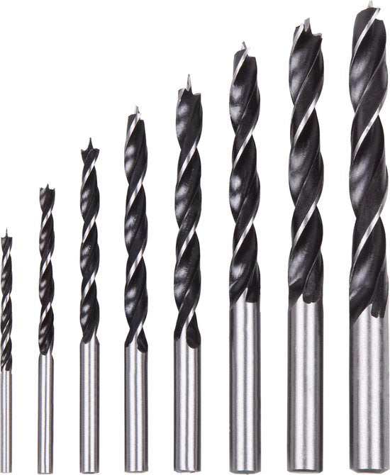 VONROC Houtboren bit set – 8 stuks – Ø3-10MM
