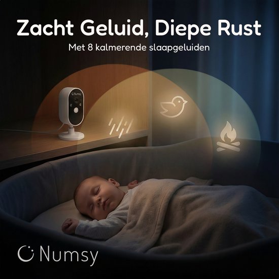Numsy One Babyfoon met Camera – 2.8 Scherm – Nachtzicht – VOX/ECO – Terugspreekfunctie