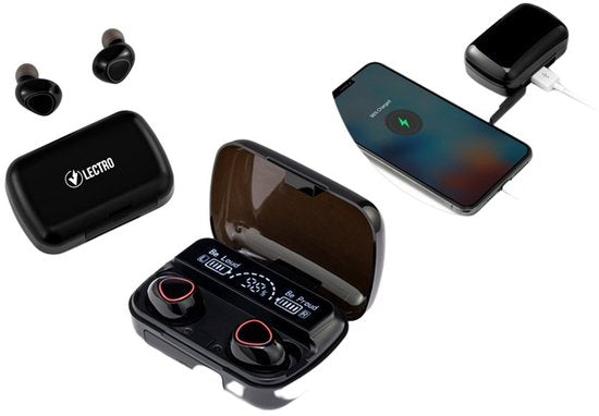 Vlectro - Set Bluetooth oortjes met oplaadetui om je smartphone op te laden - 1 set