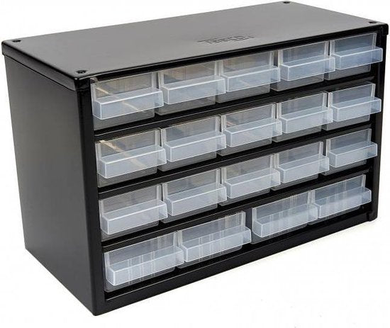 Raaco Stalen ladekast met 19 Lades - 30,6 x 15 x 19,5 cm