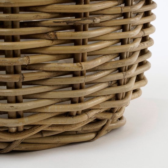 Mica Decorations Marcia Plantenmand Buiten - Set van 3 - H40 x Ø43 cm - Rotan - Grijs