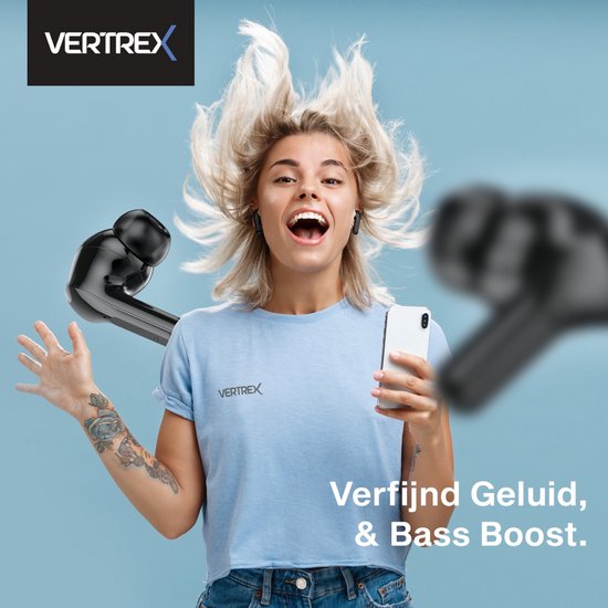 Vertrex Sounds Pro-3 Bluetooth Oordopjes met Noise Cancelling - Oortjes Draadloos - Draadloze Oordopjes