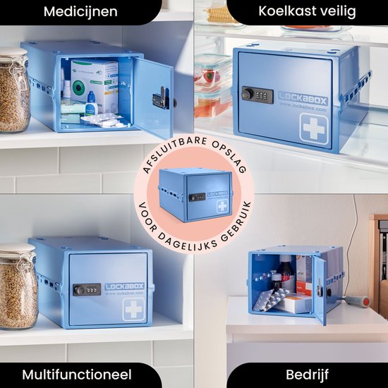 Lockabox One™ Opbergbox met Cijferslot - Afsluitbare Medicijnkast - Polycarbonaat Kluis - Koelkast en Diepvries Proof - 10,5 Liter - 31 x 21 x 17 cm