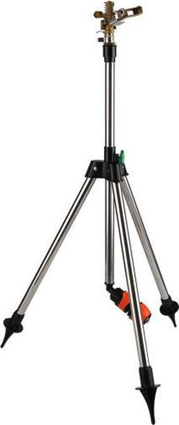Gardebruk Gazonsproeier – Verstelbaar Statief & 360° Sproeikop – 24 m Bereik – 55 x 55 x 88 cm – Zwart/Oranje