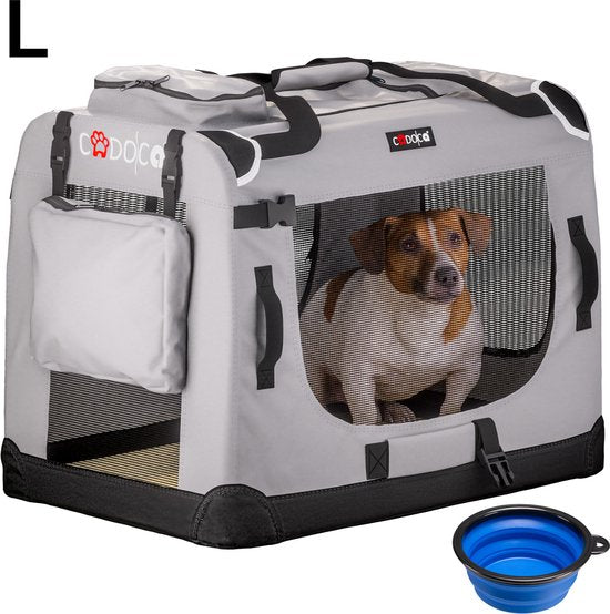 Cadoca Honden & Katten Reisbench L - 70x53x50cm - Grijs