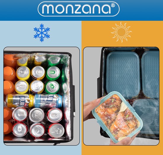 Monzana Kofferbak Organizer - 68L Waterdicht Opvouwbaar - Zwart Zilver