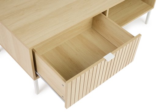 Lifa Living TV meubel Sorrento - MDF/metaal - Lichtbruin - 110x40x50cm - Max draagvermogen 25kg