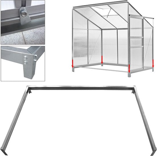 Deuba Broeikas Fundament Verzinkt – 190x122cm - incl. Montagemateriaal