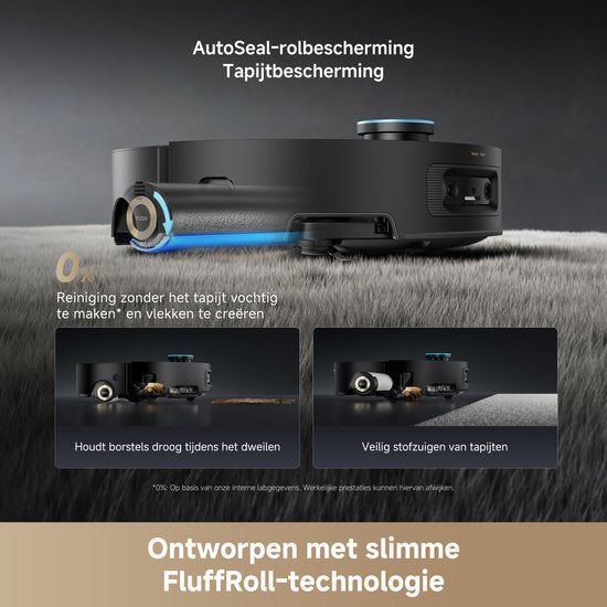 Dreame Aqua 10 Ultra Roller Complete Black – Robotstofzuiger met dweilfunctie – 30.000Pa Zuigkracht – AquaRoll™ & ThermoHub™ 100°C zelfreiniging – Tapijtveilig & slim Omnesight™ 2.0 navigatie – Voor harde vloeren & drempels
