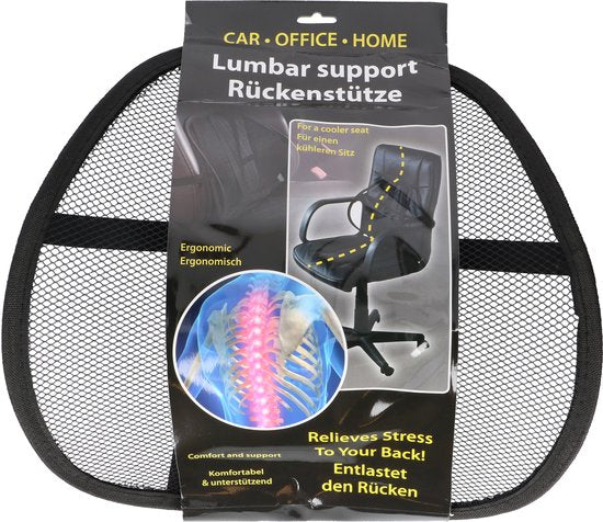 Lifetime Ergonomische Ruggensteun 39x39 cm Zwart – Optimale Ondersteuning voor Rug en Ondersteuning tijdens Lang Zitten