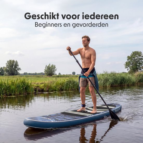 LifeGoods PaddlePro SUP Board - Opblaasbaar Paddle Board - Complete Set - Max. 150KG - 320x81cm - Tropical Blauw