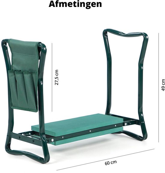 FlinQ Opvouwbaar Kniebankje - Kniekussen/Zitkussen EVA-schuim -- Kniebeschermers voor o.a Stratenmarker/Klussen/Bouw/Tuinieren - Tuinier Kniebankje - Tuinkruk - Knielbankje Voor Tuinieren - Tot 150 KG - incl gereedschapstassjes