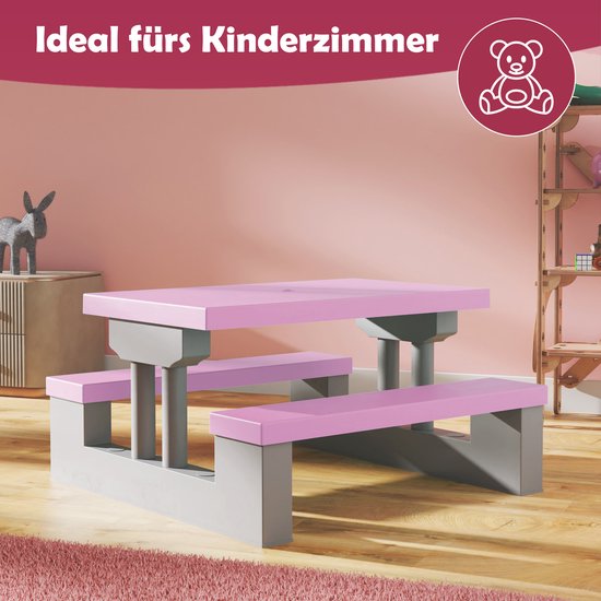 Spielwerk Kinder Tuinset – Incl. Parasol UV-bescherming - Roze Grijs