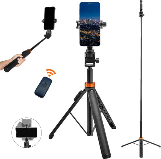 a sunny day Telefoon Statief - Tripod Smartphone - Statief Smartphone - Selfiestick Tripod - Statief telefoon - Tripod iPhone - Statief iPhone - Telefoon Standaard - Tot 180 cm - Tripod voor GoPro