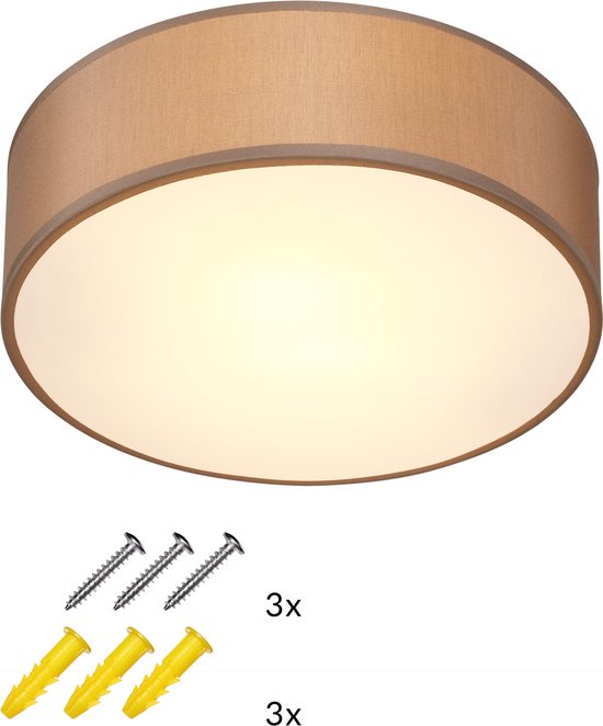 Monzana Plafondlamp - 40W Rond 30cm Fitting E27 - Taupe