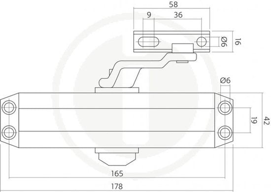 Intersteel Deurdranger met schaararm DR 122 zwart