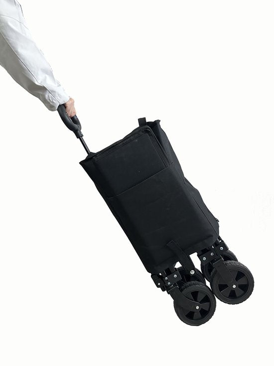 Bolderkar opvouwbaar inklapbaar met laadklep voor langere voorwerpen - strandwagen - stevige wielen en frame - 75 kg belastbaar
