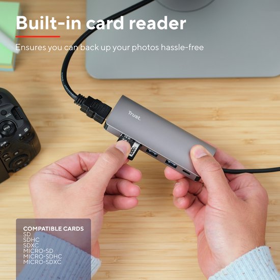 Trust USB-hub – USB Splitter – USB Verdeelhub – USB Poorten Uitbreiding – Grijs