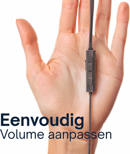 Grundig Oortjes met draad USB C - In-Ear Oordopjes met Draad 120cm - Earbuds met Microfoon - Geschikt voor iPhone, Samsung en Tablet - Active Noise Cancellation - Zwart