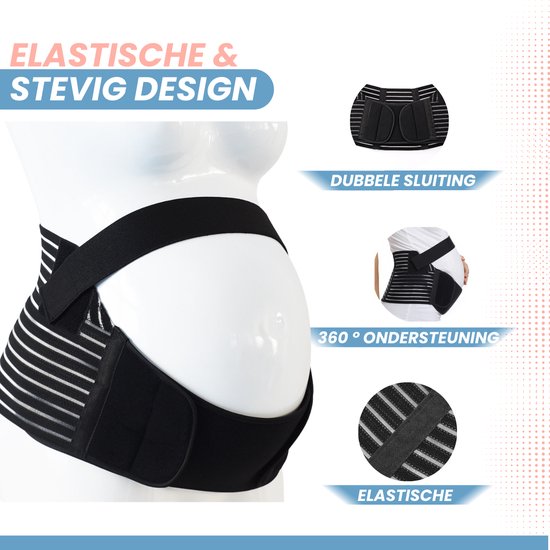 VAIVE Zwangerschapsband - Buikband Zwangerschap - Zwanger - Bekkenband - Postpartum - Sluitlaken - Zwangerschap Cadeau - maat L