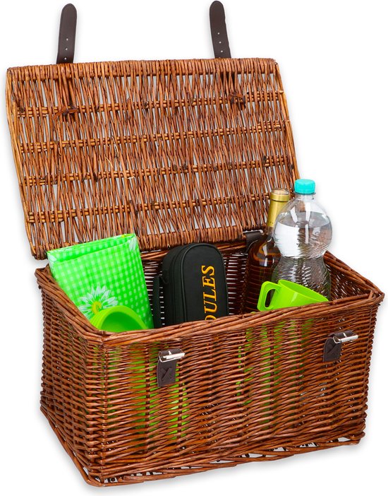 Bicycle Gear Rieten Fietsmand Voor - Rotan Fietsmand Stuur 30L - Bakkersmand 45 x 30 x 25 cm - Fietsaccessoires Volwassenen - Fietsmandje voor Oma Fiets, Stadsfiets of Transportfiets