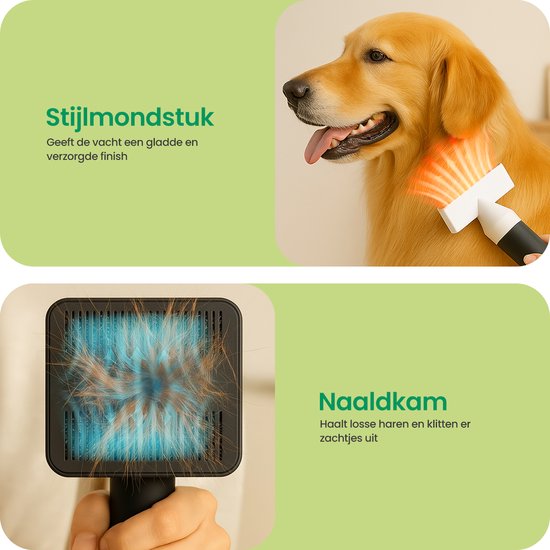 Gopets Professionele 3-in-1 Hondentondeuse - Dierentondeuse - Hondenfohn met Warme Lucht - 9 Delig - Haarverwijderaar voor Huisdieren - Waterblazer voor Honden - Trimset & Tondeuse Hond en Kat - Dierenhaar Stofzuiger - Massageborstel
