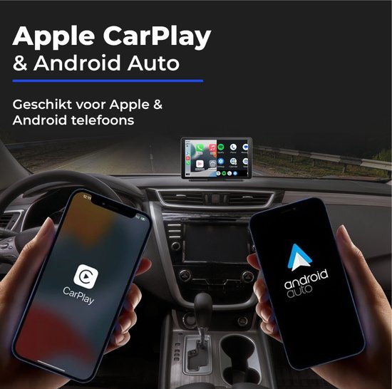 CarMe CarPlay Scherm 7 Inch - Apple CarPlay & Android Auto (Draadloos) - Touchscreen - Navigatiesysteem auto - Geschikt voor Apple CarPlay & Android Auto - Android Auto scherm
