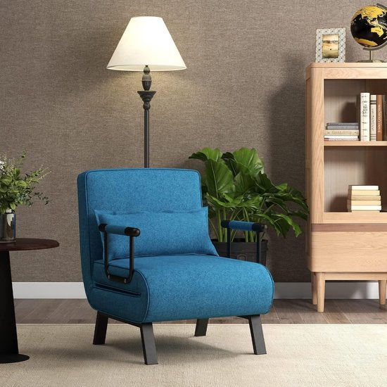 Coast Fauteuil - Slaapbank - 5 Posities - Max. 150 kg - 184 x 65 x 29 cm - blauw