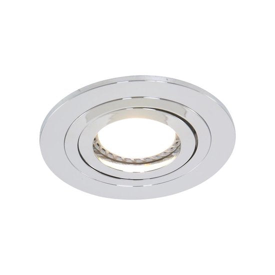Inbouwspot Pelite 7304CH in glanzend chroom Ø10 cm - Modern, kantelbaar, geschikt voor binnengebruik - Steinhauer, Metaal, Elektronica, Kunststof
