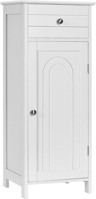 Coast Badkamerkast - 3 Planken en 1 Lade - MDF - 35 x 30 x 87 cm - Wit