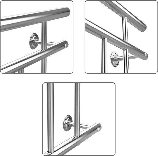 Monzana Franse Balkonreling Staal 90x128cm 7 Spijlen - Zilver