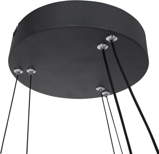 Steinhauer hanglamp Ringlux - zwart - metaal - 60 cm - ingebouwde LED-module - 3514ZW