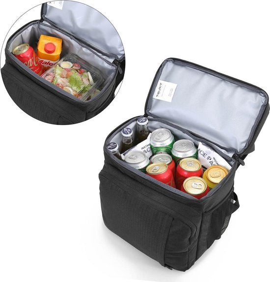 Koeltas Rugzak (28L) - Geschikt voor 16 Blikjes - Lunchtas voor Dames en Heren - Zwart